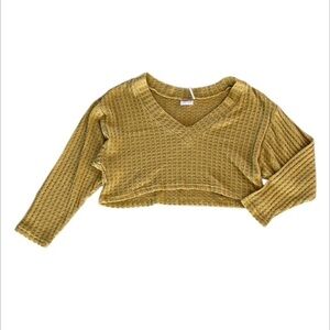 Urban Outfitters Out From Under mustard long sleeve crop top size XS